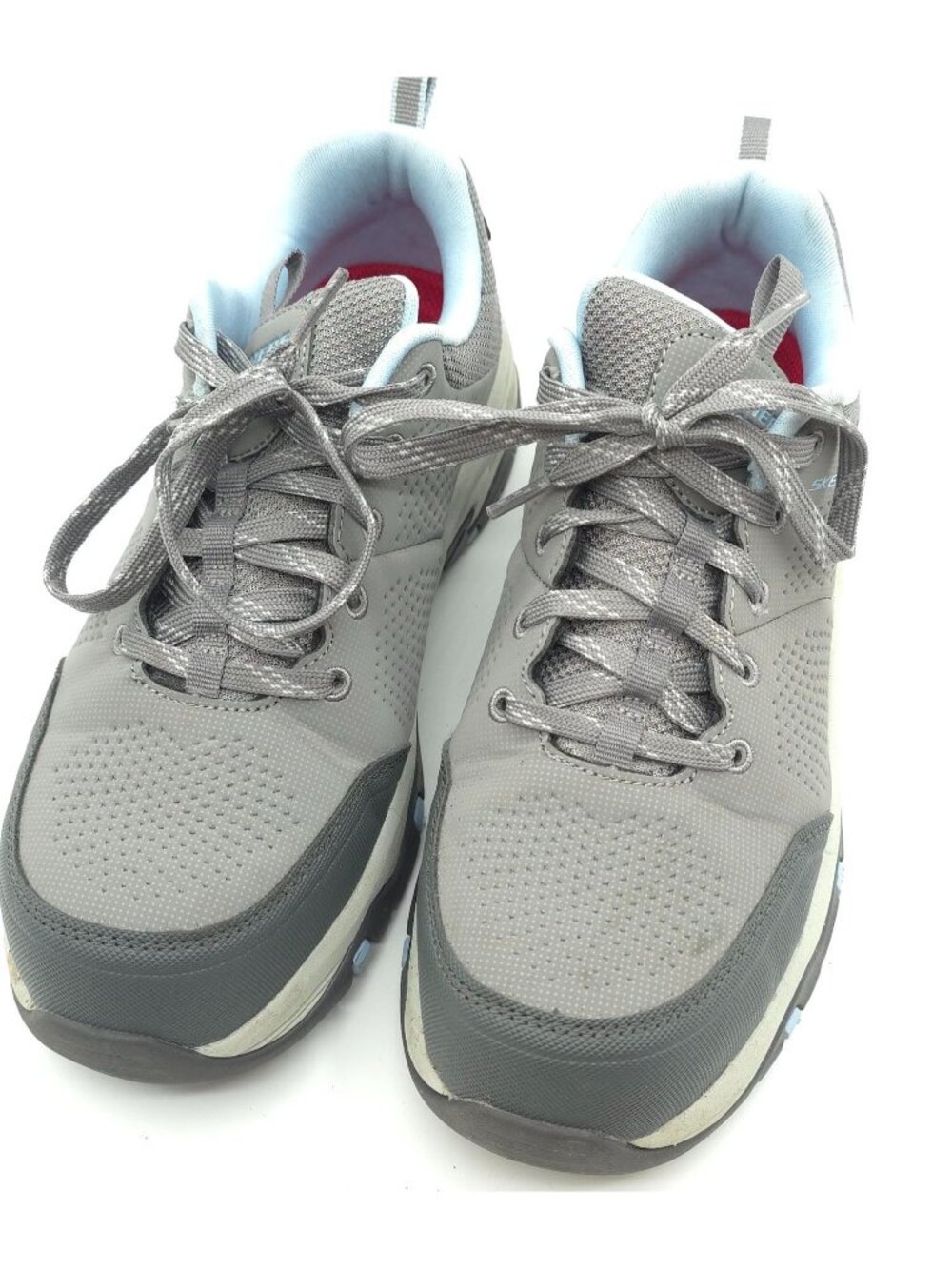 Skechers Air-Cooled Memory Foam Gray Lace-Up Steel Toe Sneakers